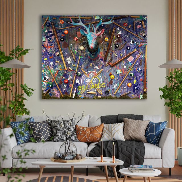 The Billiards Buck Size: 60” x 48”